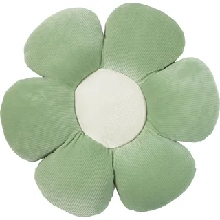 MAGMA Minnie Formkissen Blume, Kissen in Blumenform, Blumenkissen - Cordsamt, Waschbar bis 30 Grad, ⌀ 50cm, pastellgrün