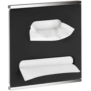 KEUCO PLAN Integral Modul Waschtisch 3, Papiertuchspender, Anschlag rechts, 44977013702, Farbe: verchromt / schwarz matt