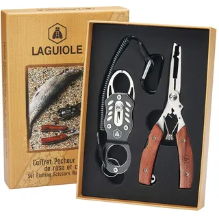 LAGUIOLE - Laguiole 4268483 Fischerkiste mit einer Zange (22 cm) und einem Edelstahlhaken mit braunem Palisandergriff