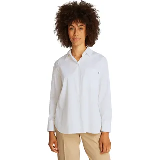 Tommy Hilfiger Damen Hemd Poplin Easy Fit Oversized, Weiß (Th Optic White), 40