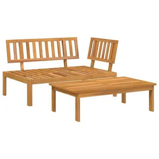 2-tlg. Garten-Sofagarnitur aus Paletten Massivholz Akazie - Braun, Bunt