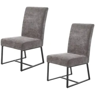 Jockenhöfer Kufenstuhl Goliath Metall schwarz/grau 2er Set