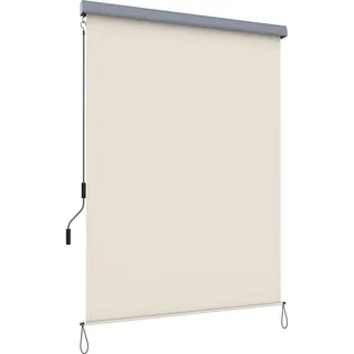 SONGMICS Alu-Senkrechtmarkise für Balkon, Terrasse, 1,6 x 2,5 m (B x L), aus Polyester (280 g/m2), mit Grauer Markisenkassette, Vertikalmarkise für außen, Markise für Windschutz, Sonnenschutz und Sichtschutz, Beige GSA165BE - Beige