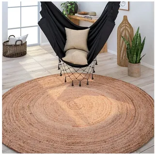 Paco Home »Viborg 595« rund 13 mm Höhe Jute, Modern, Boho, Handgefertigter Natur-Teppich,
