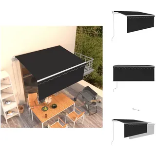 vidaXL Markise Automatisch Einziehbar mit Volant 3x2,5 m Anthrazit - Markisen - Grau
