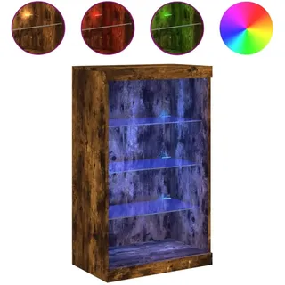 vidaXL Sideboard mit LED-Leuchten Räuchereiche 60,5x37x100 cm