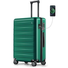 NINETYGO 50,8 cm Handgepäck Koffer Fluggesellschaft zugelassen mit Ladeanschluss USB TSA-Schloss für Reise, Grün, Hardside