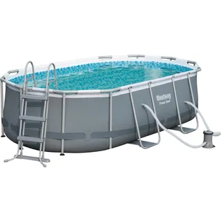 BESTWAY Steel Pro Max Frame Pool Set 427 x 250 x 100 cm inkl. Filterpumpe und Poolleiter