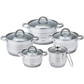 Klausberg Topfset KB-7696 10 Teile Edelstahl - Silber
