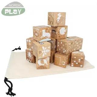 NORDIC PLAY Nature Wooden blocks in beech 16 pcs. Nature