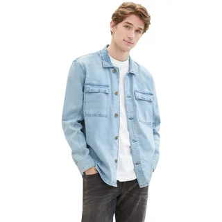 TOM TAILOR Langarmhemd, mit Brustaschen, blau