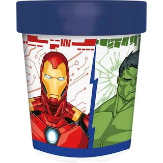 Tataway Marvel Avengers Iron Man Hulk Captain America Captain Marvel 260 ml Kinderbecher aus Kunststoff mit rutschfestem Boden