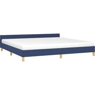 vidaXL Bettgestell mit Kopfteil ohne Matratze Blau 200x200 cm Stoff - Blau