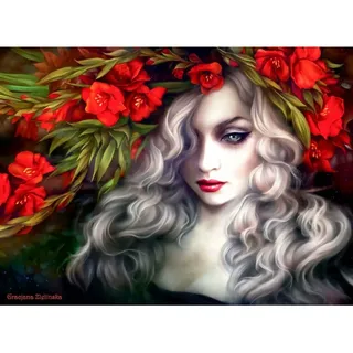 ANATOLIAN Puzzle Frau in Blumen 1000 Teile