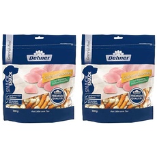 Dehner Premium Hundesnack, Leckerli getreidefrei / fettarm, Calciumknochen für ausgewachsene Hunde, mit Hühnerbrustfilet umwickelt, 500 g