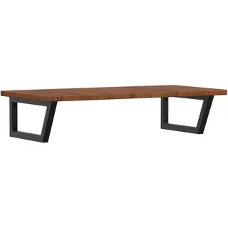 vidaXL Waschtischplatte mit Halterung Stahl und Massivholz Eiche - Braun