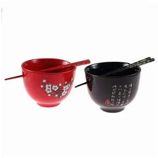 Lachineuse Duo große Schüsseln Rot/Schwarz 2-tlg.