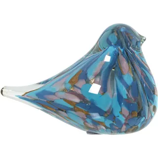 DRW Figur eines Vogels aus Glas, Blaue Töne, 11,5 x 7 x 7,5 cm