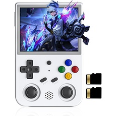Anbernic RG353V Handheld Spielekonsole kompatibel mit Dual OS Android 11 and Linux System, Support 2.4G/5G WiFi 4.2 Bluetooth 64G SD Card, 3200mAH Hochkapazitätsbatterie,Weiß