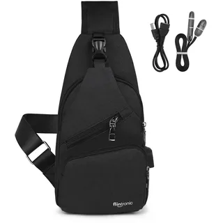 flintronic Brusttasche,Messenger Sling bag mit Verstellbarem,Herren Taschen Rucksack Umhängetaschen Schultertasche Reisetaschen für Männergeschäft,Shoppen,Wandern(Kommt mit 1 USB-Datenkabel)