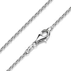 MATERIA Damen Kette 925 Sterling Silber Ankerkette rund 1,1mm rhodinierte Halskette für Frauen in 40 45 50 60 70 cm #K36, Länge Halskette:60 cm