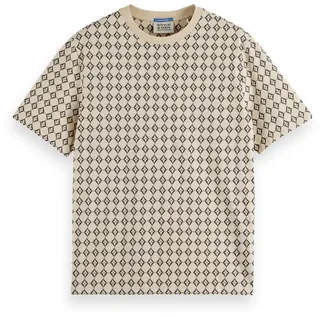 Scotch & Soda Herren Regular Fit Mini All Over Print T-Shirt, Parchment Geo Flower 7453, XXL EU