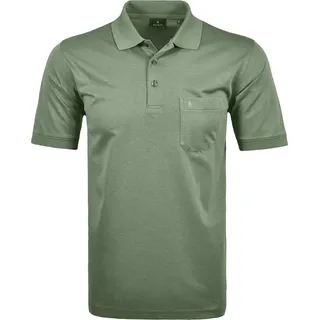 RAGMAN Herren Poloshirt - Oberteil, Softknit-Polo, Baumwollmischung, Brusttasche, Knopfleiste, kurz, einfarbig Grün 7XL - Grün