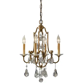Elstead Lighting Kronleuchter , Bronzefarben , Metall, Glas , 53.3 cm , Grüner Punkt, RoHS , Lampen & Leuchten, Leuchtenserien