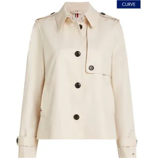 Tommy Hilfiger Curve Kurzjacke »CRV COTTON SB SHORT TRENCH«, Große Größen, beige