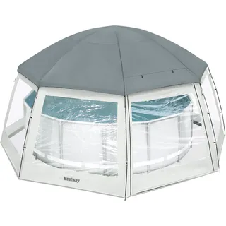 BESTWAY Pavillon für runde Pools 6 x 2,95 m Grau/Transparent