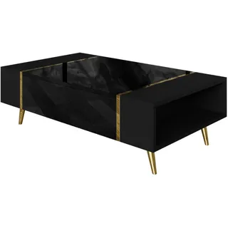 Mid.you Couchtisch , Schwarz, Schwarz Hochglanz , Holzwerkstoff , Rundrohr , 60x41.5x104 cm , Made in Eu , Wohnzimmer, Wohnzimmertische, Couchtische