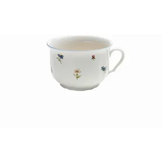 Seltmann Weiden Jumbotasse , Creme, Multicolor , Keramik , Blume , 350 ml , handbemalt , Geschirr, Tassen, Jumbotassen