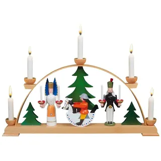 Albin Preissler Schwibbogen »mit Engel, Bergmann und Reiterlein, Handwerkskunst aus dem Erzgebirge« Weihnachtsdeko aus Holz, bunt