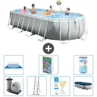 Prism Frame Pool Oval - 610x305x122 cm - 6-teilig S594 - Grau