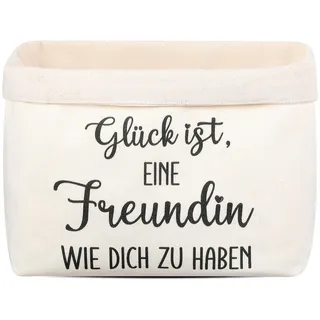 Xuniea Brotkorb Glück ist, eine Freundin wie dich zu haben Geburtstagsgeschenk Geschenke für Freundin Brötchenkorb Brottasche Brotkorb Packwürfel aus Stoff Weihnachten Geschenk Neujahrsgeschenk (Weiß)