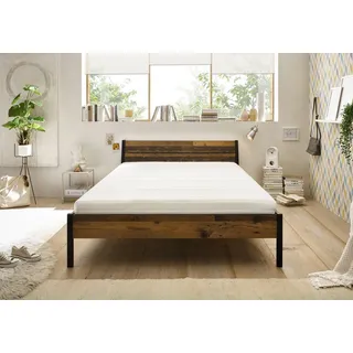 SchlafKONTOR Marseille Futonbett 140 x 200 cm - Modernes Jugendzimmer Bett in Old Style Optik - 147 x 74 x 216 cm (B/H/T)