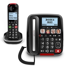 Swissvoice Xtra 3355 Combo schnurgebundenes Großtasten Telefon mit Anrufbeantworter, zusätzliches Mobilteil, Hörgerätekompatibel, Anrufschutz