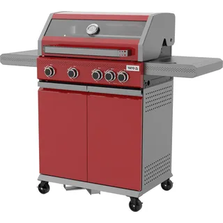 Gasgrill 14,5kW, 4+1 Brenner, Edelstahl 138x58x118cm, Sichtfenster