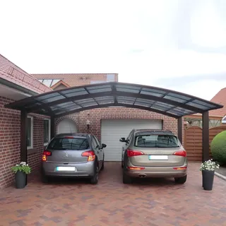 Ximax Doppel-Carport Portoforte 5,42 x 4,95 m braun inkl. UV-Schutz