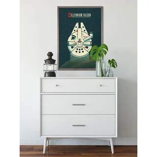 Wandbild KOMAR "Star Wars Geeky Millennium Falcon", bunt (farbe bild(er): bunt), Disney, 1 Stk., Vlies, Bilder, Wandbild, 40 x 50 cm (Breite x Höhe) - Kinderzimmer, Dekoration