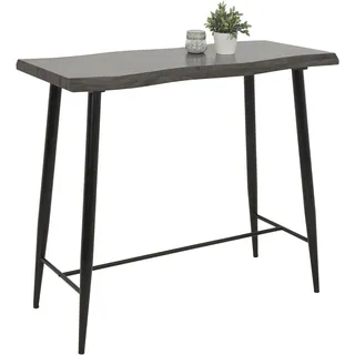 Hela Bartisch »GABI«, Baumkantentisch, 120 cm Breite, Industrial Design, Wildeiche oder Grau, grau