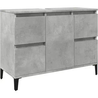 vidaXL Waschbeckenunterschrank Betongrau 80x33x60 cm Holzwerkstoff - Grau