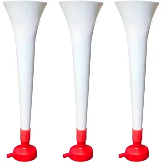 FUN FAN LINE - 3er-Pack Vuvuzelas aus widerstandsfähigem Kunststoff | Animationstrompeten für Fußball, Sportveranstaltungen und Partys | Hupe extremer Lärm 120 DB | Party-Accessoire Fans (England)