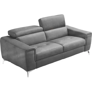 Egoitaliano 2,5-Sitzer EGOITALIANO "Francine, Designsofa, Loungesofa, Breite 213 cm, Fußfarbe chrom", beige (safari), B:213cm H:100cm T:106cm, Leder »BULL« (echtes Rindsleder). Geschliffenes, pigmentiertes und behandeltes Rindsleder mit einer Dicke von 1, 3-1, 5 mm.