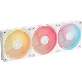 Corsair iCUE LINK LX120-R RGB 120mm PWM-Umkehrlüfter – Dreifach-Lüfter-Kit – Geräuscharm, CORSAIR Magnetische Kuppellagerung, Zwei Lichtschleifen, QuikTurnTM-Schrauben, Null-Drehzahl-Modus – Weiß