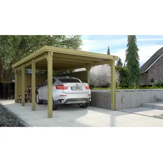 Weka Einzelcarport 617 3,22 x 6,12 m braun mit PVC-Dachplatten