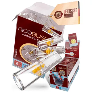 Nicobuster Zigarettenfilter - Aufsteckfilter für Raucher - 720 STK - Filter Aufsatz - reduziert Schadstoffe, Teer, Nikotin - kein Geschmacksverlust - 24 x 30 Filter
