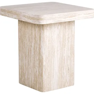 BELIANI Couchtisch Beige MDF Platte Travertin Stein Optik 50 x 50 cm Quadratisch Modernes Design Wohnzimmer - Beige
