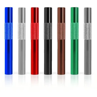 ZMZaoan 7 Stück Ziehröhrchen Set Metallrohr 7cm Wiederverwendbarer Metallstrohhalme Tragbarer Strohhalm Premium-Strohhalm(Sieben Farben)