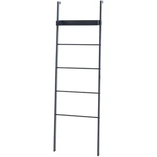 [en.casa] Leiterregal 50 x 160 x 27,5 cm Schwarz